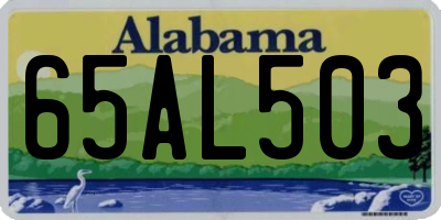 AL license plate 65AL503