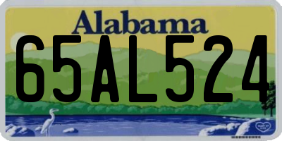 AL license plate 65AL524