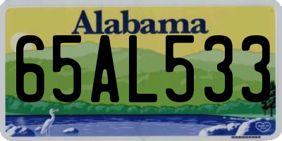 AL license plate 65AL533