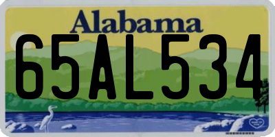 AL license plate 65AL534