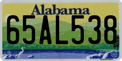 AL license plate 65AL538