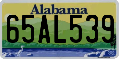 AL license plate 65AL539