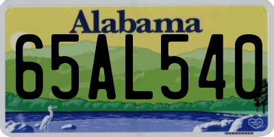 AL license plate 65AL540