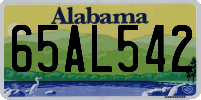 AL license plate 65AL542