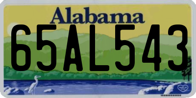 AL license plate 65AL543