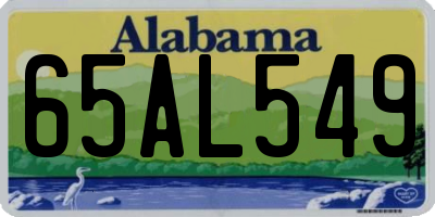 AL license plate 65AL549