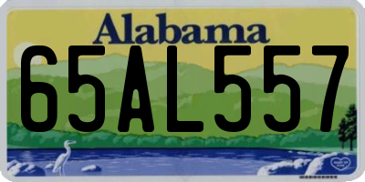 AL license plate 65AL557