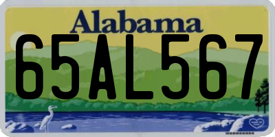 AL license plate 65AL567