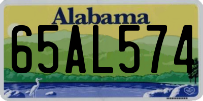 AL license plate 65AL574
