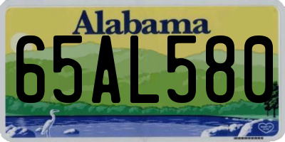 AL license plate 65AL580
