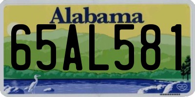 AL license plate 65AL581