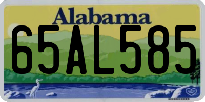 AL license plate 65AL585