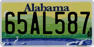 AL license plate 65AL587