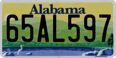 AL license plate 65AL597