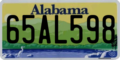 AL license plate 65AL598