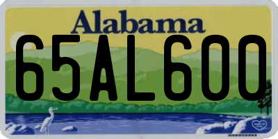AL license plate 65AL600