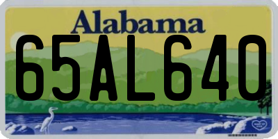 AL license plate 65AL640