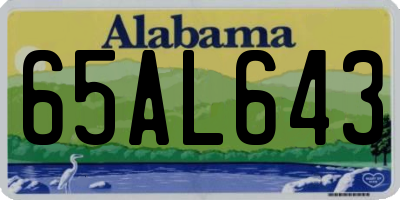 AL license plate 65AL643