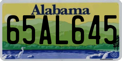 AL license plate 65AL645