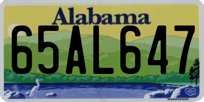 AL license plate 65AL647