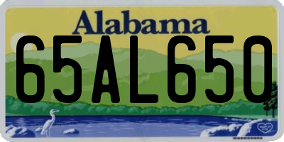 AL license plate 65AL650