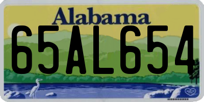AL license plate 65AL654