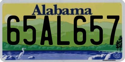 AL license plate 65AL657
