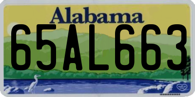 AL license plate 65AL663
