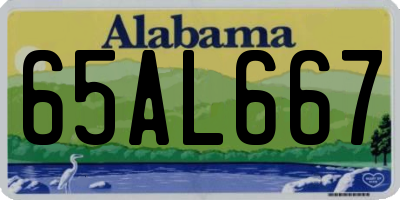 AL license plate 65AL667