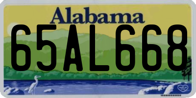AL license plate 65AL668