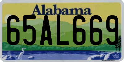 AL license plate 65AL669