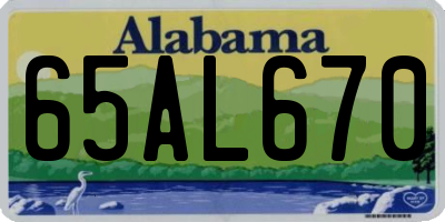 AL license plate 65AL670