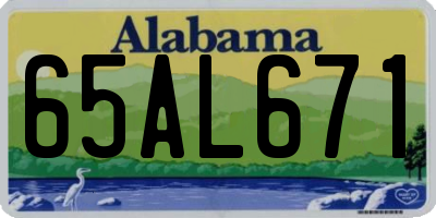 AL license plate 65AL671