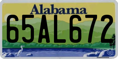 AL license plate 65AL672