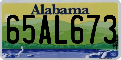 AL license plate 65AL673