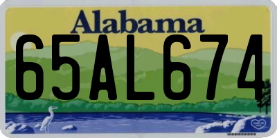 AL license plate 65AL674