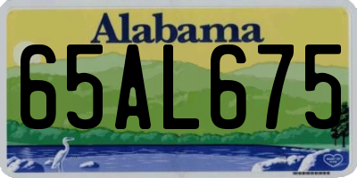 AL license plate 65AL675