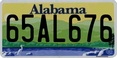 AL license plate 65AL676