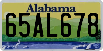 AL license plate 65AL678