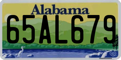 AL license plate 65AL679