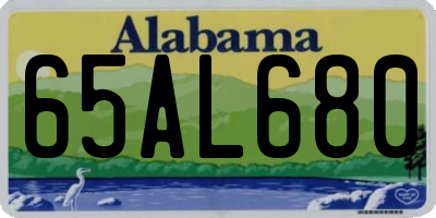 AL license plate 65AL680