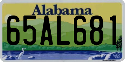 AL license plate 65AL681