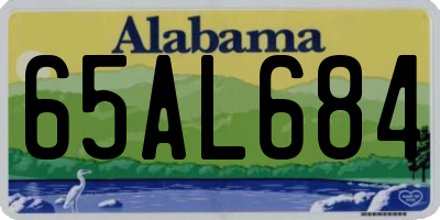 AL license plate 65AL684