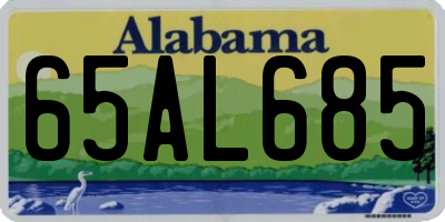 AL license plate 65AL685