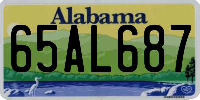 AL license plate 65AL687