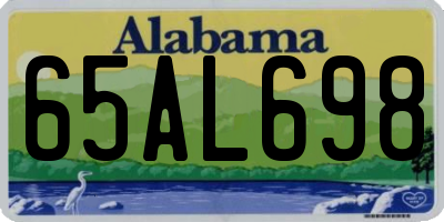 AL license plate 65AL698