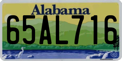 AL license plate 65AL716