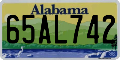 AL license plate 65AL742