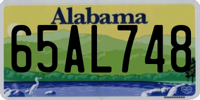 AL license plate 65AL748