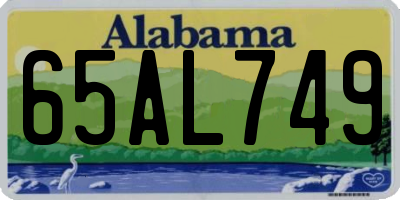 AL license plate 65AL749